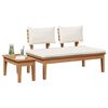 vidaXL Garden Bench 2 pcs Brown Solid Teak wood