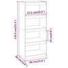 vidaXL Book Cabinet/Room Divider Black 60x30x135.5 cm Solid Wood Pine
