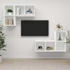 vidaXL Wall-mounted TV Cabinets 4 pcs White Engineered Wood