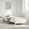 vidaXL Bed Frame without Mattress White 75x190 cm Small Single Solid Wood Pine