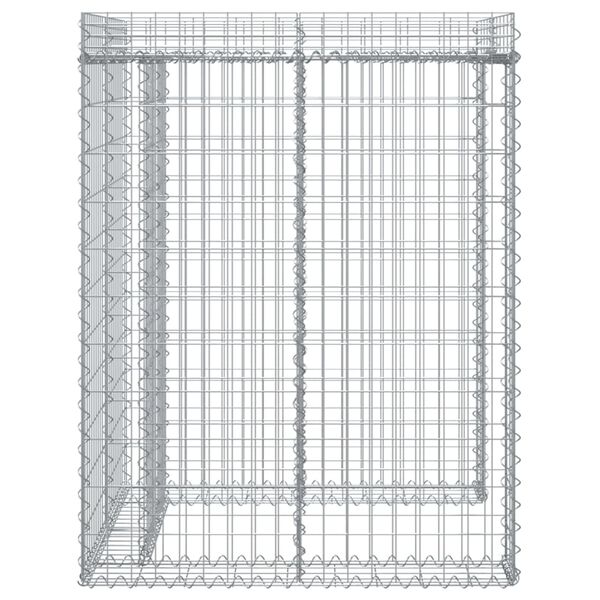 vidaXL Gabion Wall for Garbage Bin 110x91x120 cm Galvanised Iron