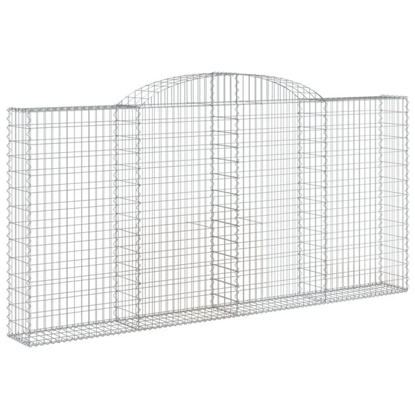 vidaXL Arched Gabion Baskets 30 pcs 300x30x140/160 cm Galvanised Iron