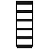 vidaXL Book Cabinet/Room Divider Black 60x35x167 cm Solid Pinewood