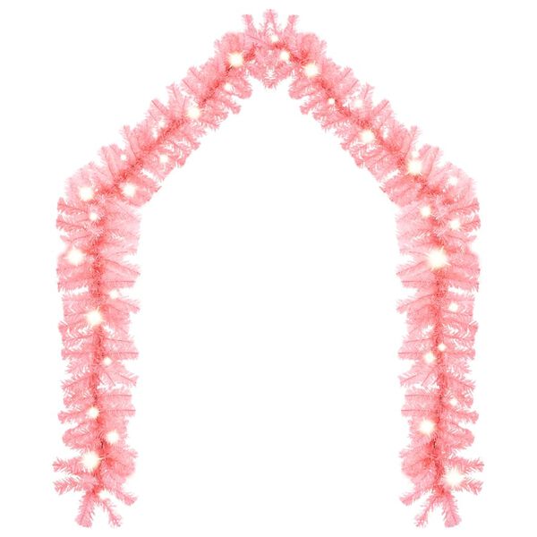 vidaXL Christmas Garland with LED Lights 5 m Pink
