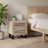 vidaXL Bedside Cabinet 40x34x46 cm Solid Wood Bleached Mango