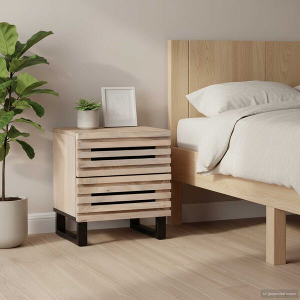 vidaXL Bedside Cabinet 40x34x46 cm Solid Wood Bleached Mango