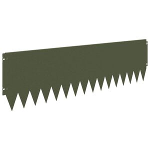 vidaXL Lawn Edging 20 pcs 103 x 30 cm Steel Olive Green