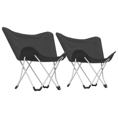 vidaXL Butterfly Camping Chairs 2 pcs Foldable Black