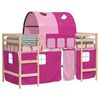 vidaXL Kids' Loft Bed with Tunnel without Mattress Pink 90x200cm