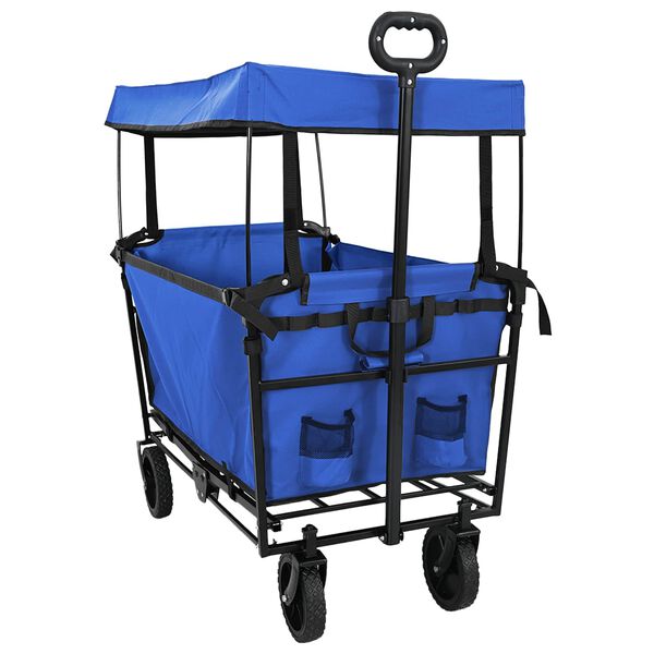 vidaXL Folding Hand Trolley Black 105 x 56.5 x 116 cm Oxford Cloth