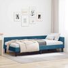 vidaXL Corner Bed Frame with Headboard Blue 90 cm x 190 cm Velvet