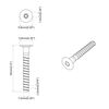 vidaXL Confirmat Screws 2 pcs Silver &Oslash;7 x 50 mm Metal