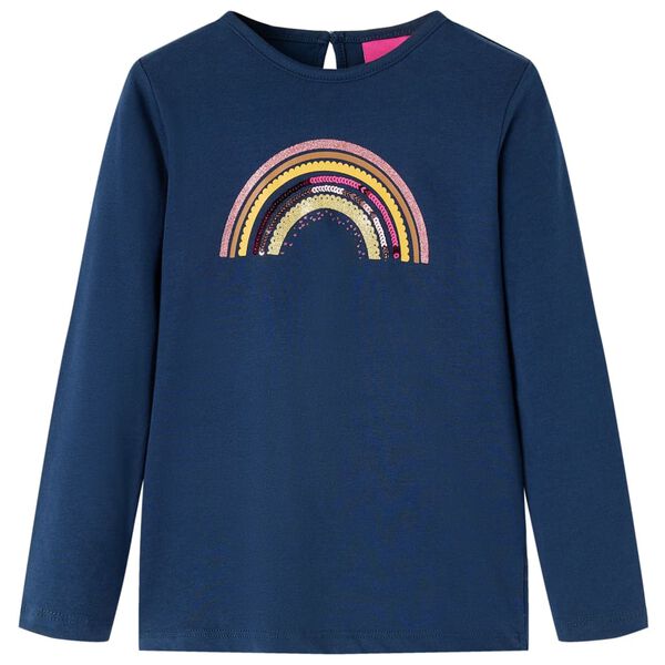 Kids' T-shirt with Long Sleeves Navy Blue 128
