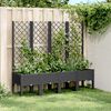 vidaXL Garden Planter with Trellis Black 160x40x142 cm PP