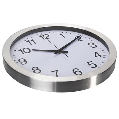 Perel Wall Clock 40 cm White and Sliver