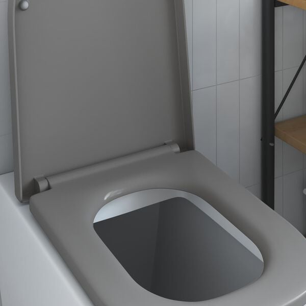 vidaXL Toilet Seat Grey 47.5 x 35 x 3.6 cm Duroplast