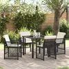 vidaXL Garden Dining Set 5 pcs Black Poly Rattan