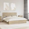 vidaXL Bed Frame with Drawer Sonoma Oak 200 x 200 cm Engineer Wood