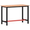 vidaXL Workbench 115x55x81.5 cm Solid Wood Beech and Metal