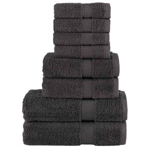 vidaXL Towel Set | Anthracite | 100% Ring-Spun Cotton | Guest, Hand, Shower