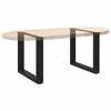 vidaXL Coffee Table Legs U-Shaped 2 pcs Black 50x(42-43) cm Steel
