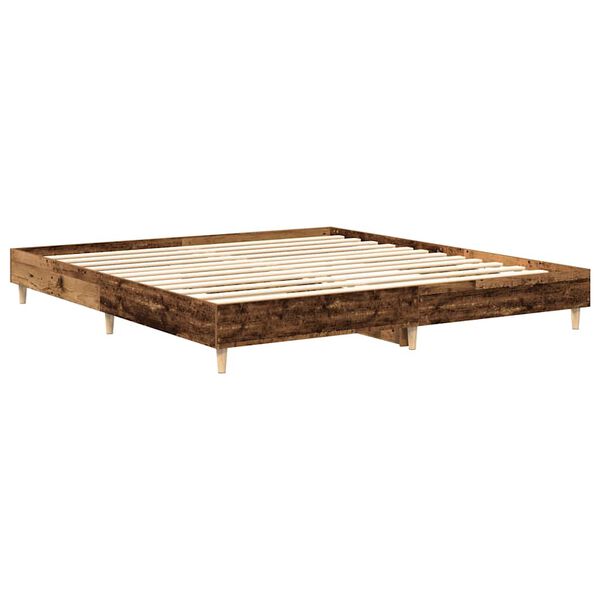 vidaXL Bed Frame No Mattress Old Wood 200x200 cm Engineered Wood