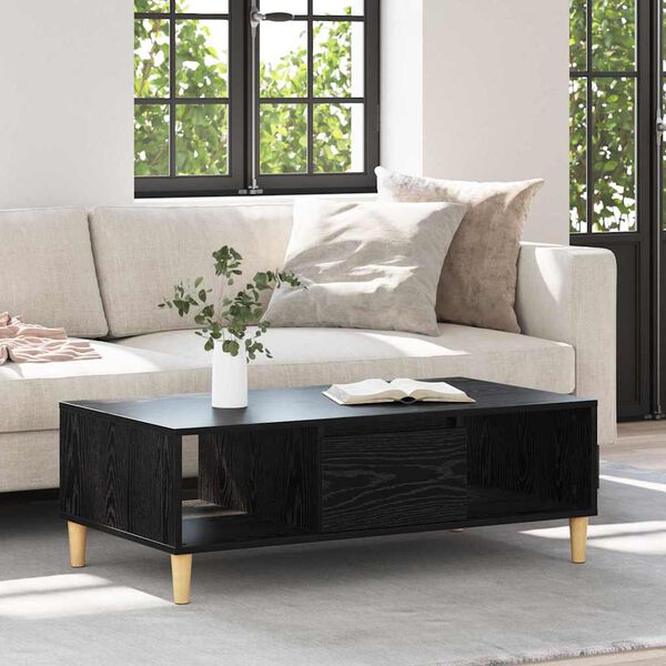 vidaXL Coffee Table Black Oak 102 x 55 x 35 cm Engineered Wood