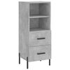 vidaXL Highboard Concrete Grey 34.5x34x180 cm Engineered Wood