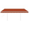vidaXL Manual Retractable Awning with LED 4.5x3 m Orange and Brown