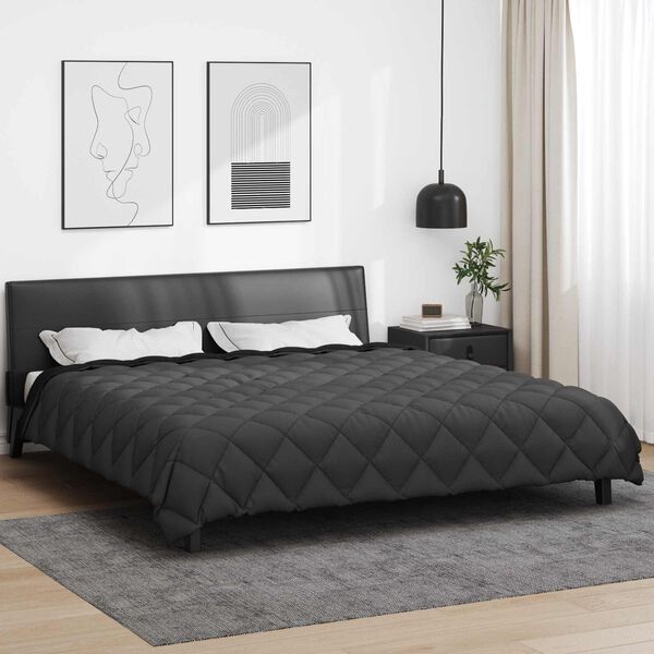 vidaXL Winter Duvet Black and Anthracite 220 x 260 cm Microfiber