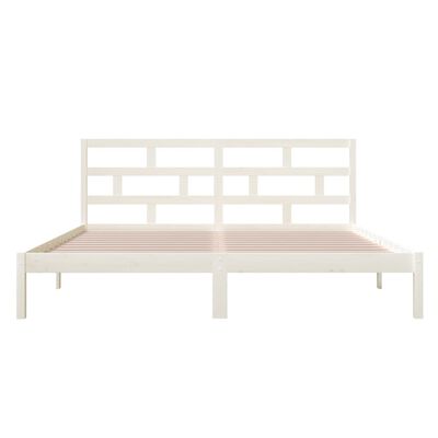 vidaXL Bed Frame White 135x190 cm Double Solid Wood