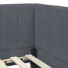 vidaXL Corner Bed Frame with Headboard Dark Grey 80 cm x 200 cm Velvet