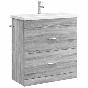 vidaXL Bathroom Furniture Set Grey Sonoma 81 x 40 x 84.5 cm