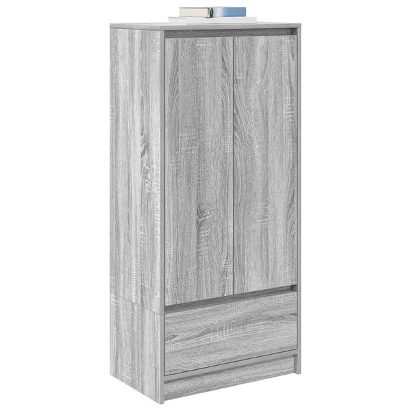vidaXL Cabinet with Drawer Grey Sonoma 55.5x34x119.5 cm Engineered Wood