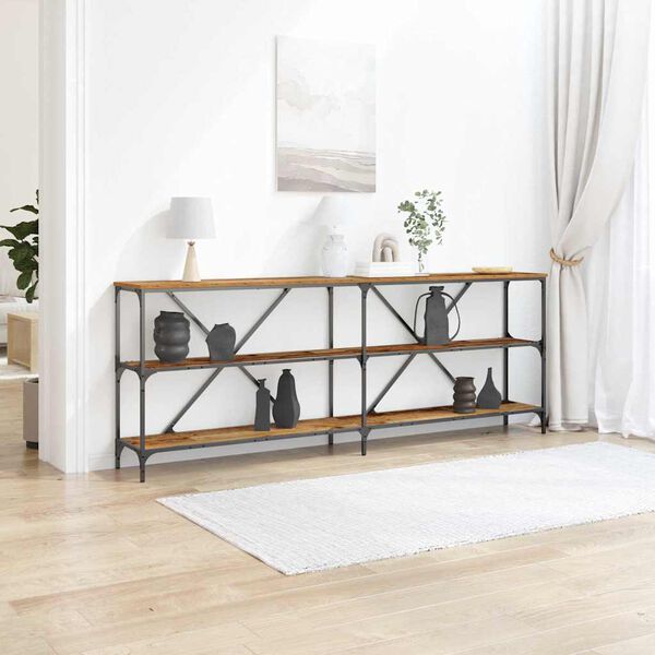 vidaXL Console Table Old Wood 200 x 30 x 75 cm Engineered Wood