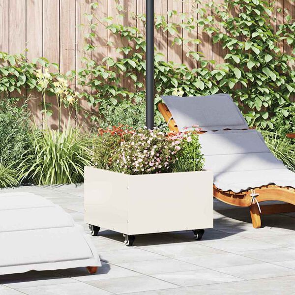 vidaXL Parasol Base Manual White 45 x 45 x 45 cm Steel