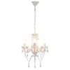 vidaXL Chandelier with Beads White Round 3 x E14