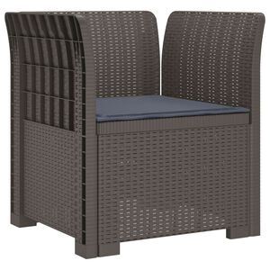 vidaXL 1-Seater Armchair with Cushion Rattan Look PP Light Grey