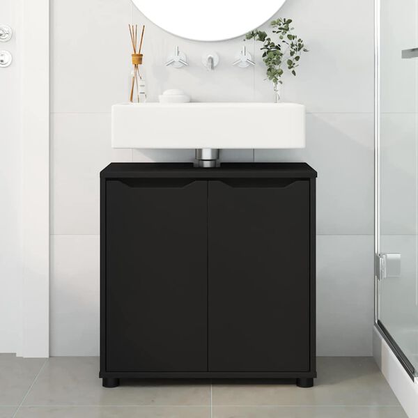 vidaXL Bathroom Basin Cabinet Black 60 x 30 x 60 cm Engineered Wood