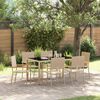 vidaXL Garden Dining Set 7 pcs Beige Poly Rattan