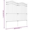 vidaXL Garden Fence with Spear Top Black 239x175 cm Powder-coated Steel