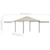vidaXL Gazebo with Double Extended Roofs 3x3x2.75 m Cream 180 g/m²