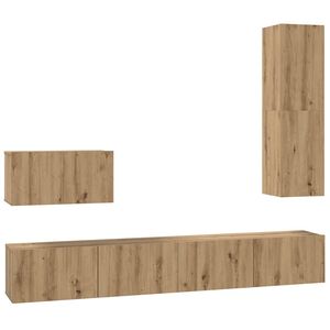 vidaXL Wall TV Cabinet Wall-mounted 4 pcs Artisan Oak Engineered Wood