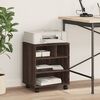 vidaXL Printer Stand with Wheels Brown Oak 41x32x48 cm