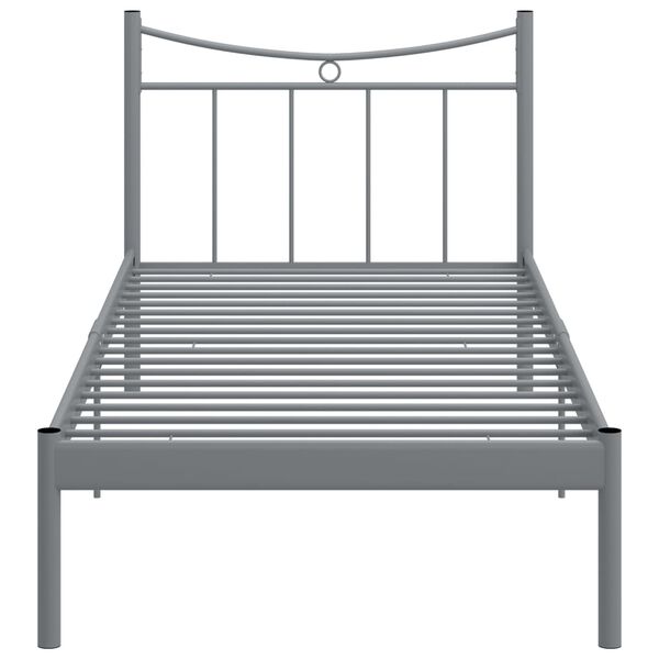 vidaXL Bed Frame without Mattress Grey Metal 90x200 cm