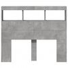 vidaXL Headboard Cabinet with LED Concrete Grey 120x17x102 cm