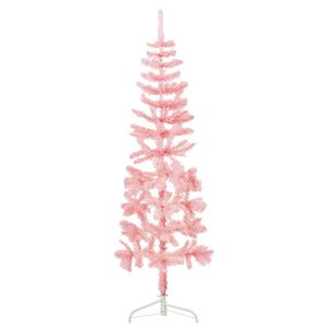 vidaXL Slim Artificial Half Christmas Tree with Stand Pink 180 cm