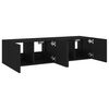 vidaXL TV Wall Cabinets with LED Lights 2 pcs Black 60x35x31 cm