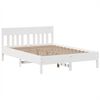 vidaXL Bed Frame without Mattress White 150x200 cm King Size Solid Wood Pine