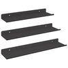 vidaXL Wall Shelf with Shelf Wall-mounted 2 pcs Black 30 x 18 x 2.5 cm